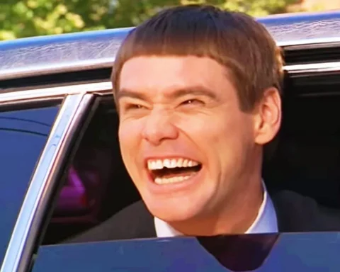 A young Latino man with a bold Edgar haircut poses confidently in front of a graffiti wall featuring meme symbols, representing the viral rise of the Edgar Cut Meme in internet culture.
