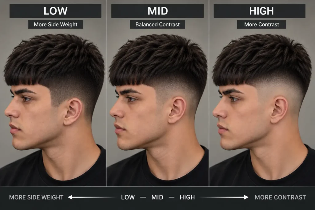 Low, mid and high Edgar taper comparison for choosing the right transition height