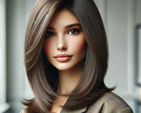A stylish woman with a neat and polished long wolf cut featuring smooth, blended layers flowing past the shoulders, combining volume and structure in a refined look.