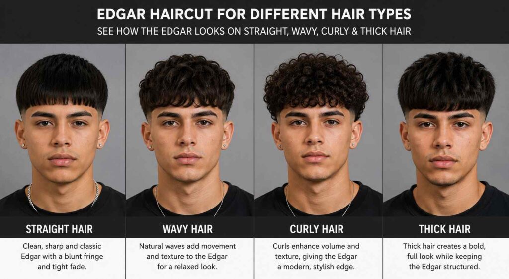Edgar haircut for straight, wavy, curly and thick hair