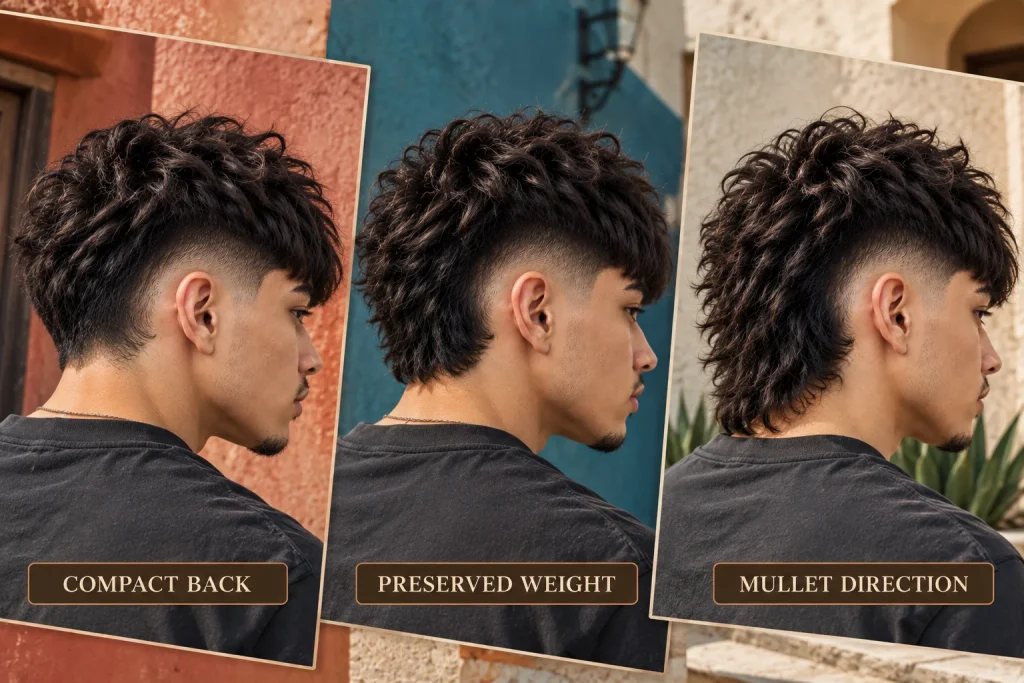 Burst Fade Edgar with compact back preserved weight and mullet back